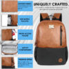 HOTSHOT BAGS VINTAGE SERIES_1393 28L FAUX LEATHER 15.6 INCH|TROLLY SLEEVE |SCHOOL BAG|TUTION BACKPACK| OFFICE BACKPACK | COLLEGE BACKPACK| LAPTOP BACKPACK - Image 5