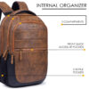 HOTSHOT BAGS VINTAGE SERIES|FAUX LEATHER| LAPTOP BACKPACK|15.6 INCH|OFFICE BAG|COLLEGE BACKPACK |TUTION BAG|SCHOOL BAG |18 INCH|BOYS & GIRLS|MEN & WOMEN |30 LITER LAPTOP BACKPACK - Image 7