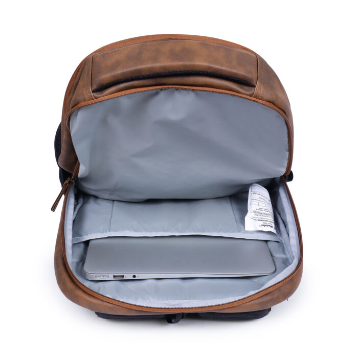 HOTSHOT BAGS VINTAGE SERIES|FAUX LEATHER| LAPTOP BACKPACK|15.6 INCH|OFFICE BAG|COLLEGE BACKPACK |TUTION BAG|SCHOOL BAG |18 INCH|BOYS & GIRLS|MEN & WOMEN |30 LITER LAPTOP BACKPACK - Image 5