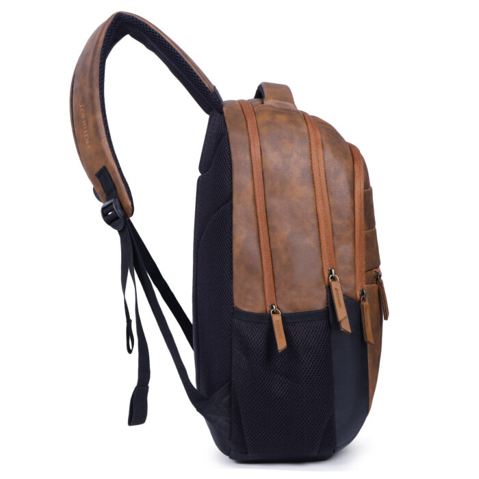 HOTSHOT BAGS VINTAGE SERIES|FAUX LEATHER| LAPTOP BACKPACK|15.6 INCH|OFFICE BAG|COLLEGE BACKPACK |TUTION BAG|SCHOOL BAG |18 INCH|BOYS & GIRLS|MEN & WOMEN |30 LITER LAPTOP BACKPACK - Image 4