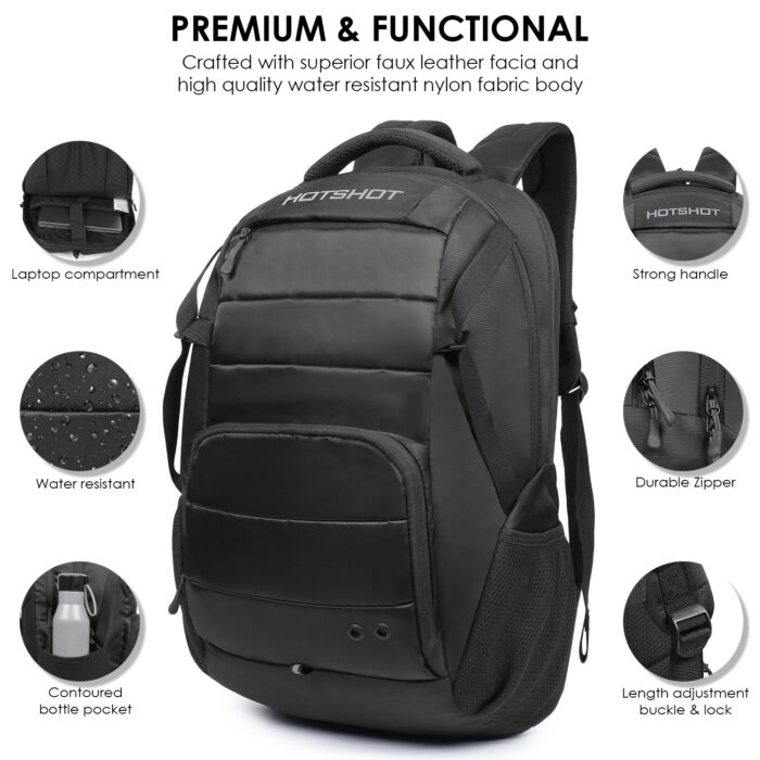 HOTSHOT BAGS ALLROUNDER_1415 32L|LAPTOP BAG|CHEST STRAP|15.6 INCH|OFFICE BACKPACK |SCHOOL BAG|COLLEGE BACKPACK| 19 INCH|MEN & WOMEN |WATER RESISTANT|LAPTOP BACKPACK FOR MEN - Image 7