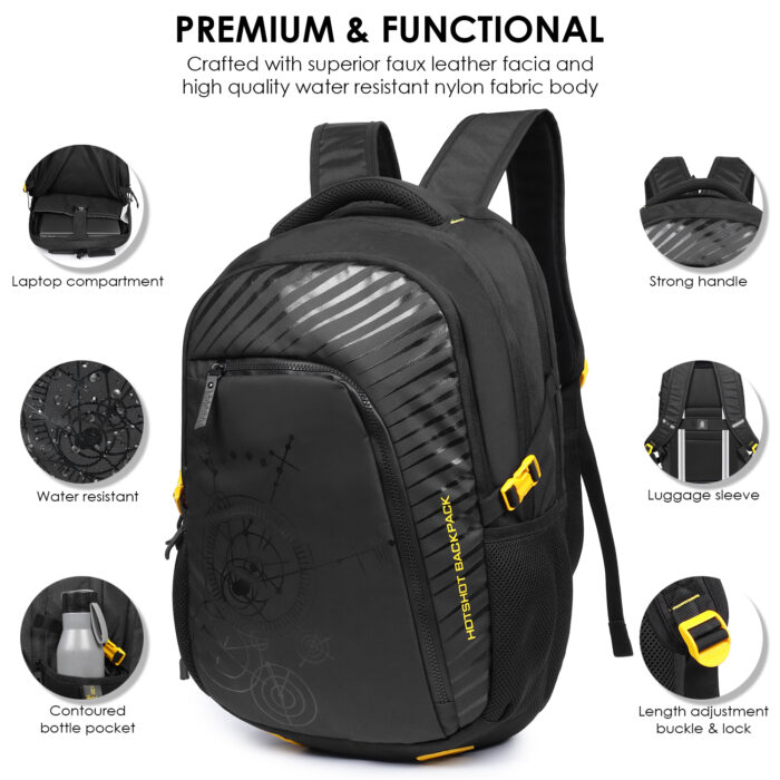 HOTSHOT BAGS ROVER PRO_1416 35L|LAPTOP BAG|TROLLEY SLEEVE|DETACHABLE KEY RING HOLDER|15.6 INCH|OFFICE BACKPACK |COLLEGE BACKPACK|19 INCH|MEN & WOMEN|WATER RESISTANT|LAPTOP BACKPACK FOR MEN - Image 8