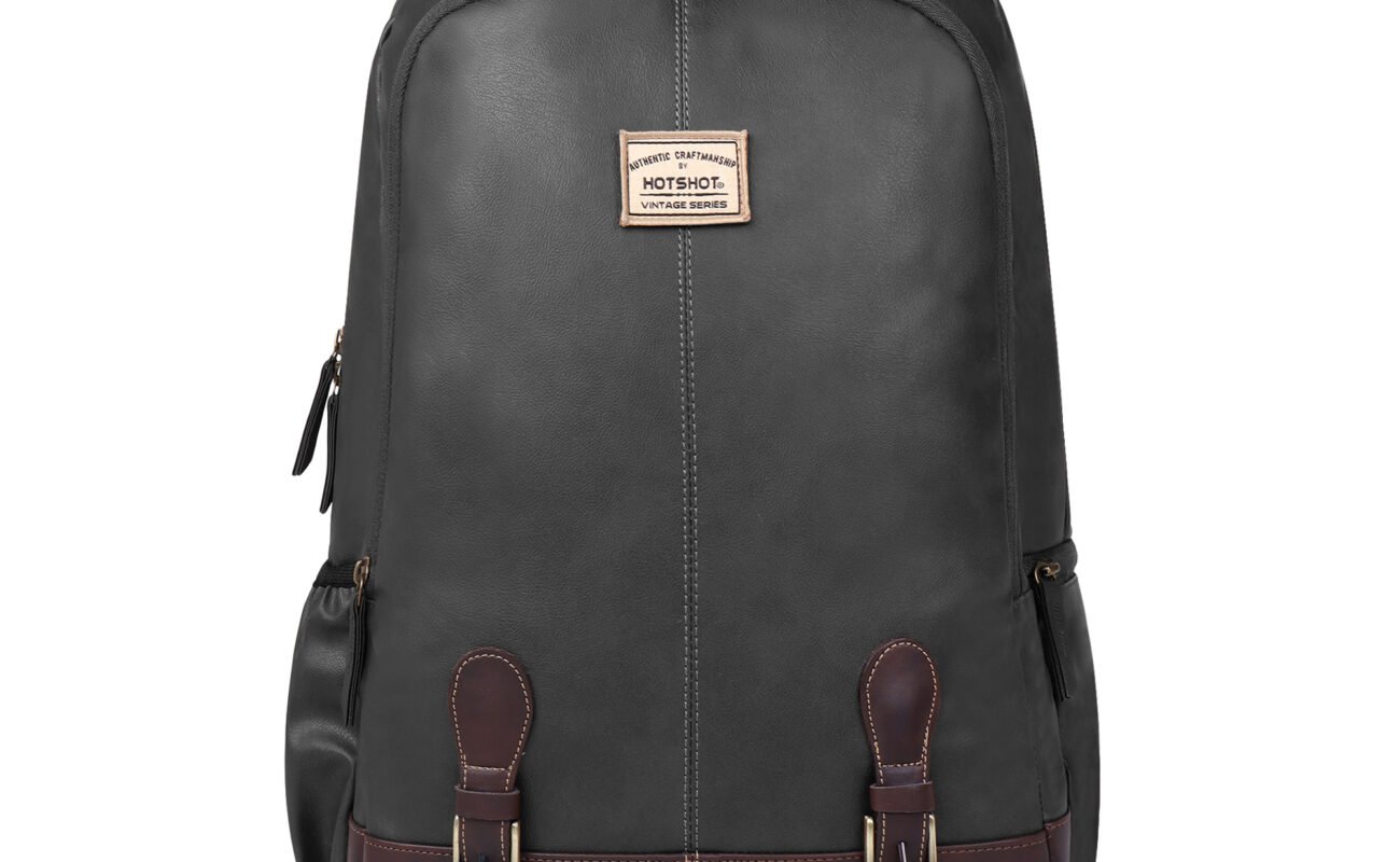 HOTSHOT BAGS VINTAGE_1452 28L FAUX LEATHER 15.6 INCH|LEATHER BAG| OFFICE BACKPACK | COLLEGE BACKPACK|WATER RESISTANT|19 INCH|MEN & WOMEN|LAPTOP BACKPACK