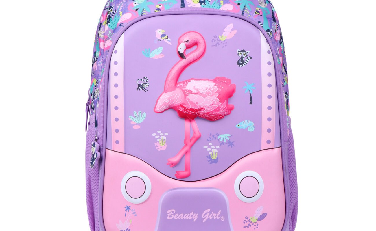 BEAUTY GIRLS BY HOTSHOT JUNGLE PACK_1634|3D EMBOSSED DESGIN| SCHOOL BAG|TUTUION BAG|WATER RESISTANT|KIDS BAG|17 INCH|FOR GIRLS|30 LITERS SCHOOL BAG FOR GIRLS