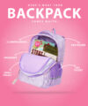 BEAUTY GIRLS BY HOTSHOT HELLOBEAUTY_1641 |WITH KEYCHAIN|SCHOOL BAG|TUTUION BAG|KIDS BAG|WATER RESISTANT|18 INCH|FOR GIRLS |32 LITERS BACKPACK - Image 7