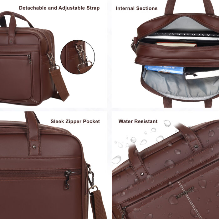 HOTSHOT EXECUTIVE_2001|LEATHER MESSANGER BAG|LAPTOP MESSAMGER BAG|LAPTOP SLING BAG|OFFICE BAG|SHOULDER BAG|15.6 INCH|WATER RESISTANT |20 L LAPTOP BAG FOR MEN & WOMEN - Image 8