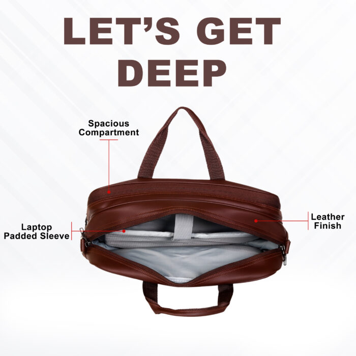 HOTSHOT EXECUTIVE_2001|LEATHER MESSANGER BAG|LAPTOP MESSAMGER BAG|LAPTOP SLING BAG|OFFICE BAG|SHOULDER BAG|15.6 INCH|WATER RESISTANT |20 L LAPTOP BAG FOR MEN & WOMEN - Image 6