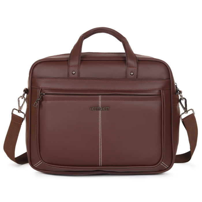 HOTSHOT EXECUTIVE_2001|LEATHER MESSANGER BAG|LAPTOP MESSAMGER BAG|LAPTOP SLING BAG|OFFICE BAG|SHOULDER BAG|15.6 INCH|WATER RESISTANT |20 L LAPTOP BAG FOR MEN & WOMEN - Image 1