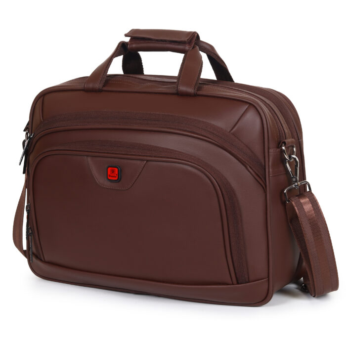 HOTSHOT EXECUTIVE_2003|LEATHER MESSANGER BAG|LAPTOP MESSAMGER BAG|LAPTOP SLING BAG|OFFICE BAG|EXPANDABLE DESIGN|15.6 INCH|WATER RESISTANT |25 L LAPTOP BAG FOR MEN & WOMEN - Image 2