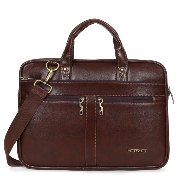 HOTSHOT EXECUTIVE_2004|LEATHER MESSANGER BAG|LAPTOP MESSAMGER BAG|LAPTOP SLING BAG|OFFICE BAG|TROLLY SLEEVE|15.6 INCH|WATER RESISTANT |10 L LAPTOP BAG FOR MEN & WOMEN - Image 1