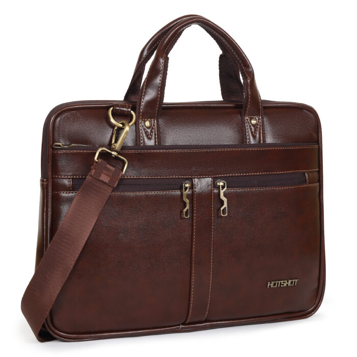 HOTSHOT EXECUTIVE_2004|LEATHER MESSANGER BAG|LAPTOP MESSAMGER BAG|LAPTOP SLING BAG|OFFICE BAG|TROLLY SLEEVE|15.6 INCH|WATER RESISTANT |10 L LAPTOP BAG FOR MEN & WOMEN - Image 3