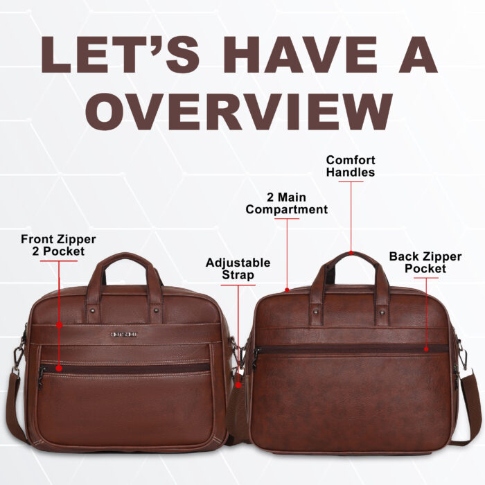 HOTSHOT EXECUTIVE_2006|LEATHER MESSANGER BAG|LAPTOP MESSAMGER BAG|LAPTOP SLING BAG|OFFICE BAG|SHOULDER BAG|15.6 INCH|WATER RESISTANT |18 L LAPTOP BAG FOR MEN & WOMEN - Image 8
