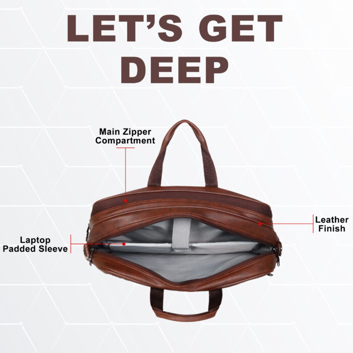 HOTSHOT EXECUTIVE_2006|LEATHER MESSANGER BAG|LAPTOP MESSAMGER BAG|LAPTOP SLING BAG|OFFICE BAG|SHOULDER BAG|15.6 INCH|WATER RESISTANT |18 L LAPTOP BAG FOR MEN & WOMEN - Image 7