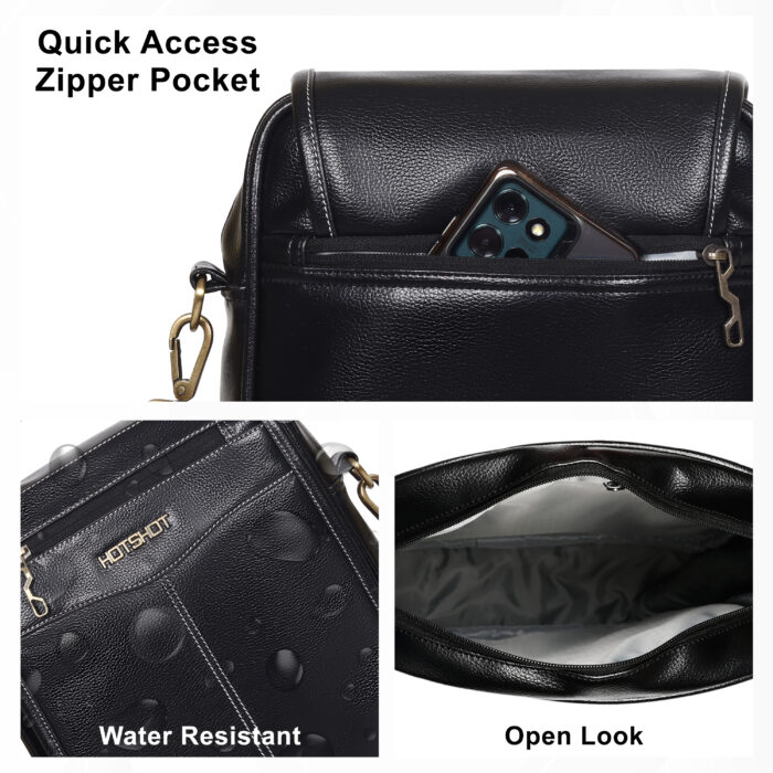 HOTSHOT TRIPSTER_2007|FAUX LEATHER SLING BAG|SIDE BAG|TRAVEL BAG|SHOULDER BAG|PASSPORT BAG|CROSS BODY BAG|WATER RESISTANT|7 LITER SLING BAG FOR MEN & WOMEN - Image 10