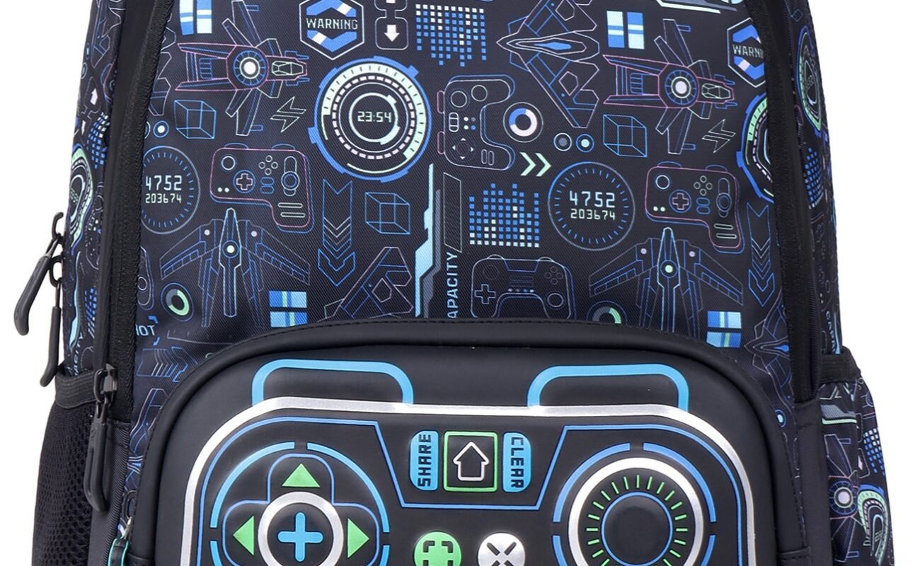 HOTSHOT BAG GAMER_1446|3D EMBOSSED DESGIN|SCHOOL BAG|TUTUION|KIDS & CHILDRENS BACKPACK|WATER RESISTANT|18 INCH|FOR BOYS & GIRLS|32 LITERS BACKPACK